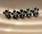 Pure Silver Blue Color Flowers Pack of 5 Pcs Total 11g